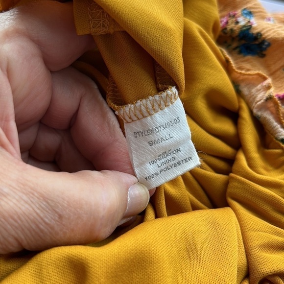 Altar’d State maxi baby doll dress strapless size sm autumn gold ditsy print - Picture 10 of 14